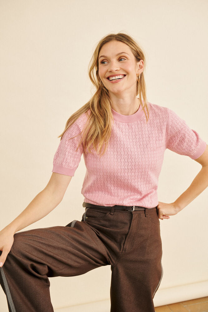 SAINT TROPEZ Mila Pointelle SS Pullover