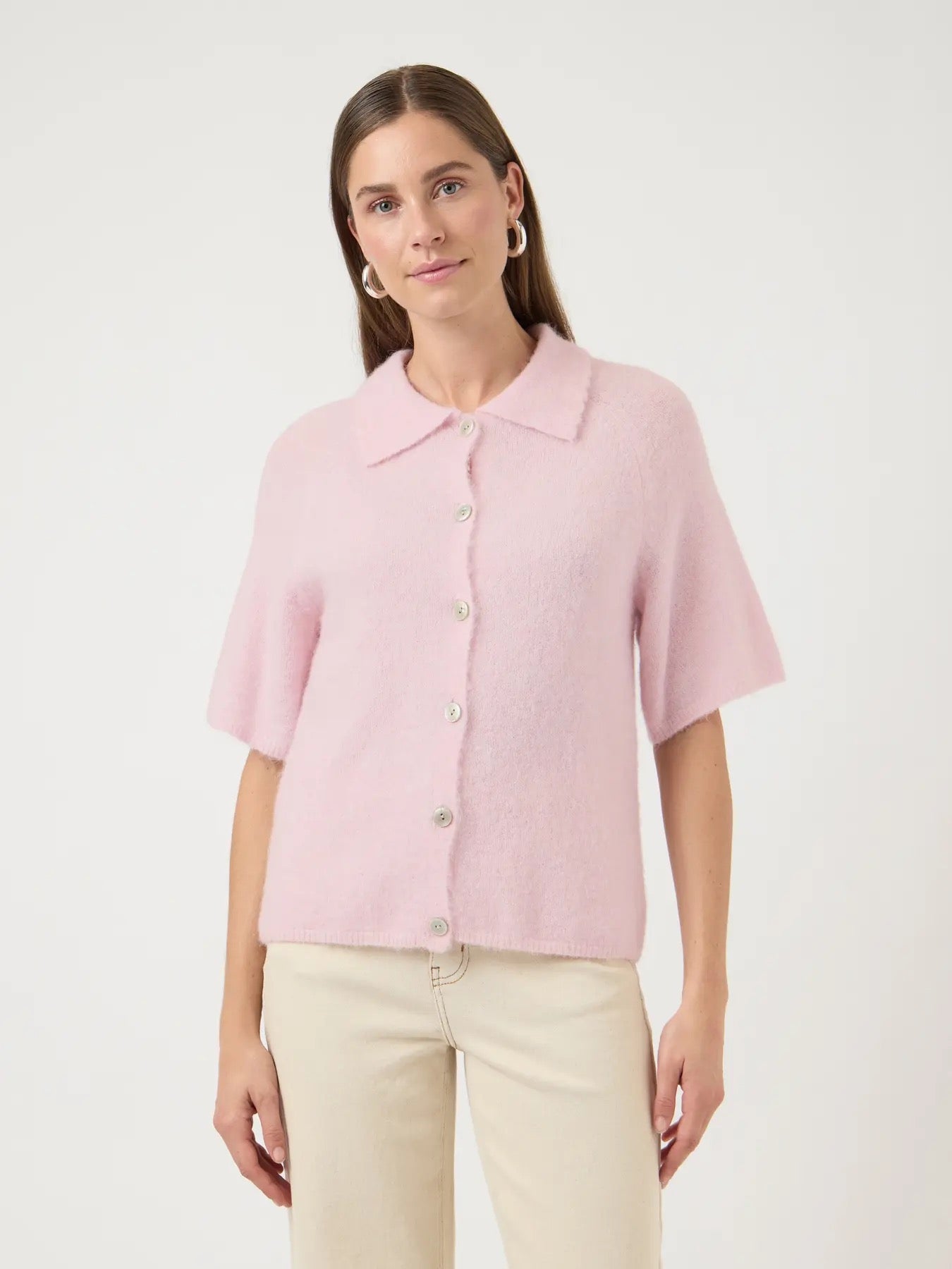 YAS Yasdura Knit Cardigan Light Pink - Farmor Ingvarda