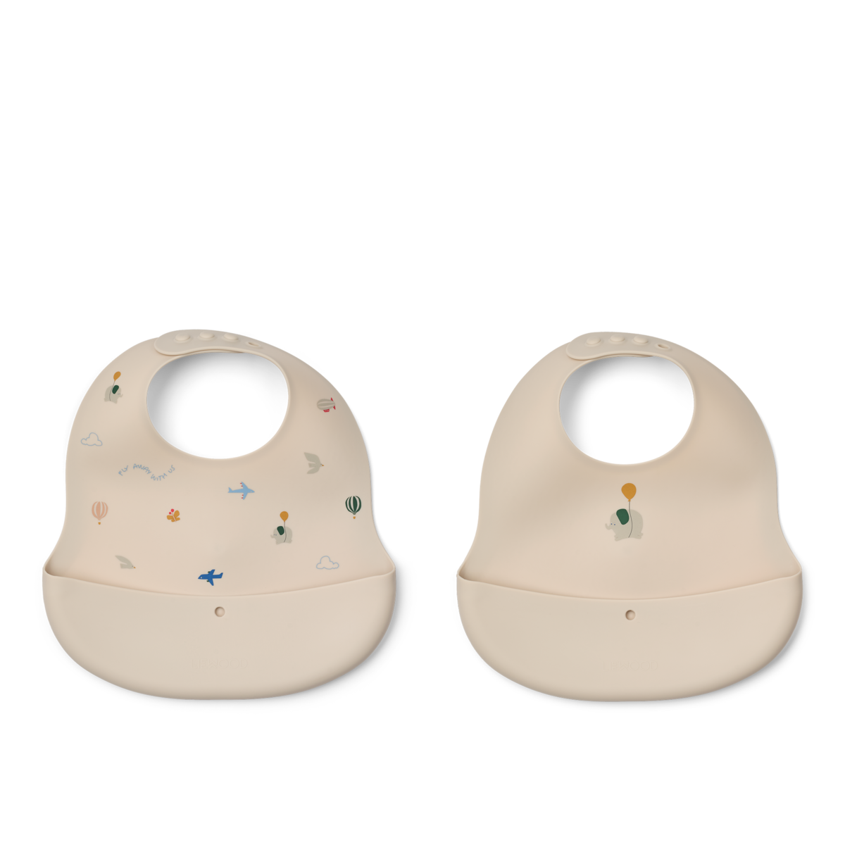 LIEWOOD Ember Silicone Bib,2pk. Flying Sand