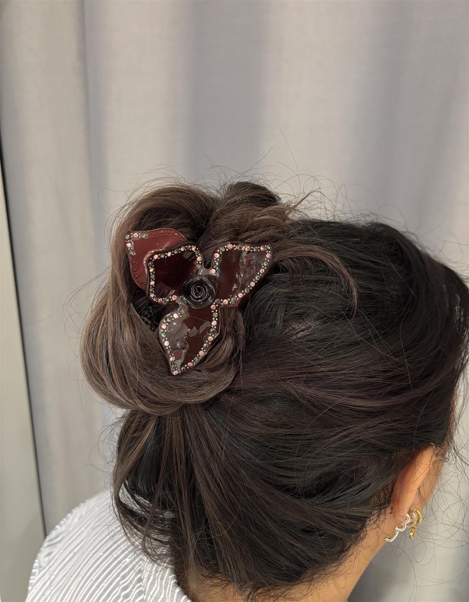SUI AVA Polly Harvest Middle Hair Claw Burgundy