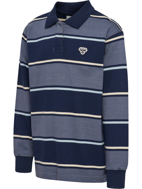 HUMMEL 4-10ÅR Loose Striped Polo Shirt Jr Blå/Stripet