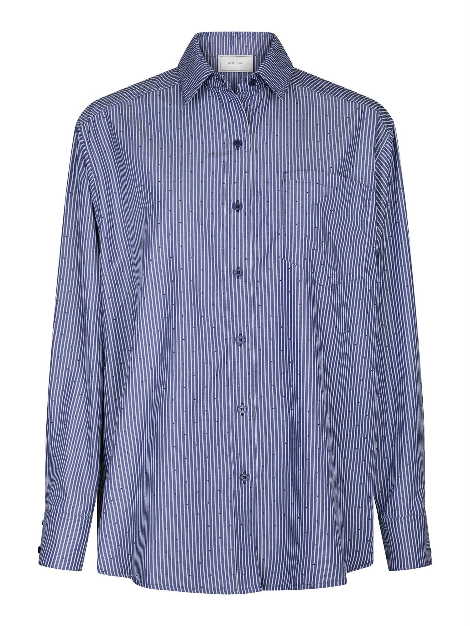 NEO NOIR Dalma Stripe Stone Shirt