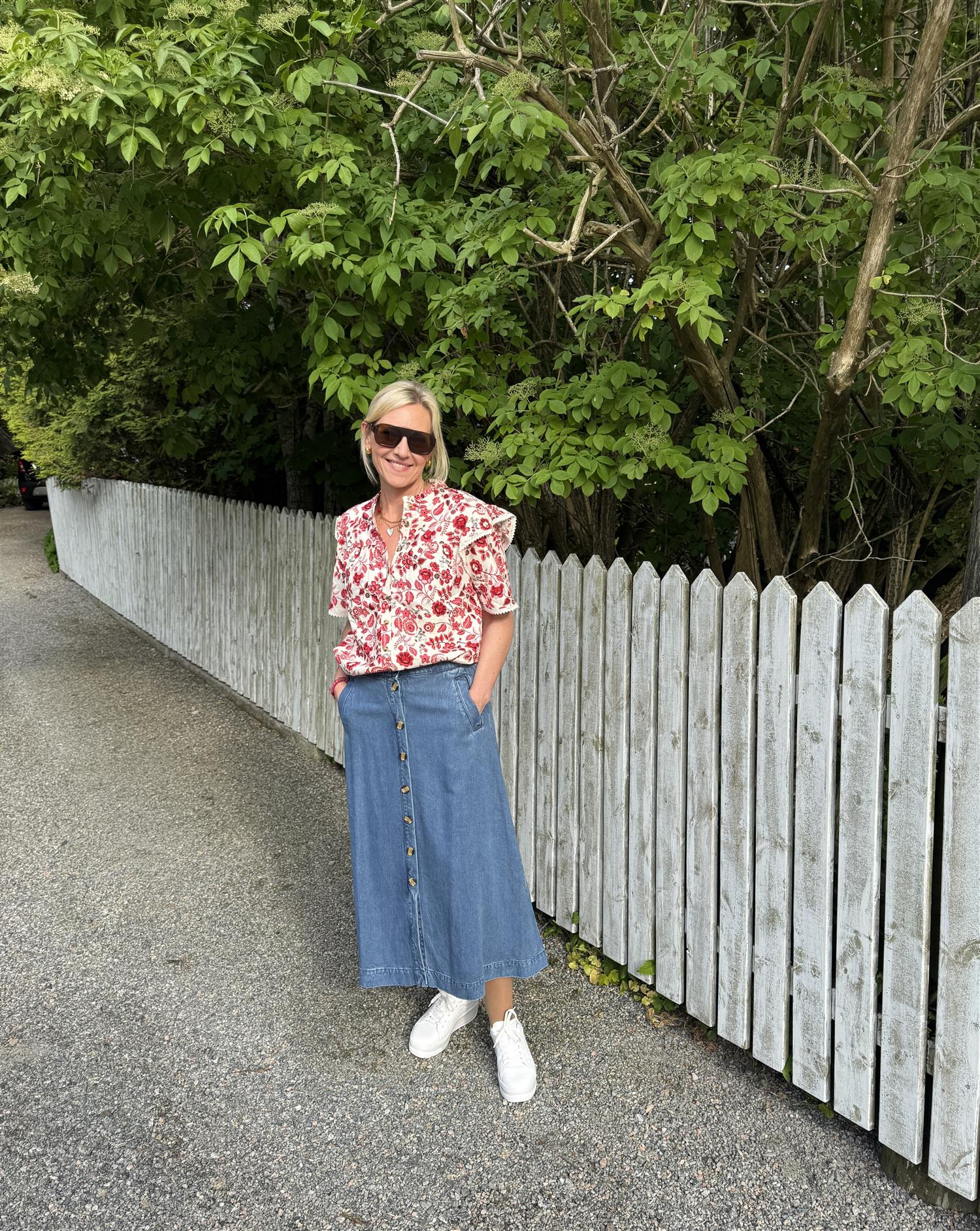 ATELIER RÊVE Iranna Short Sleeve Blouse Rød