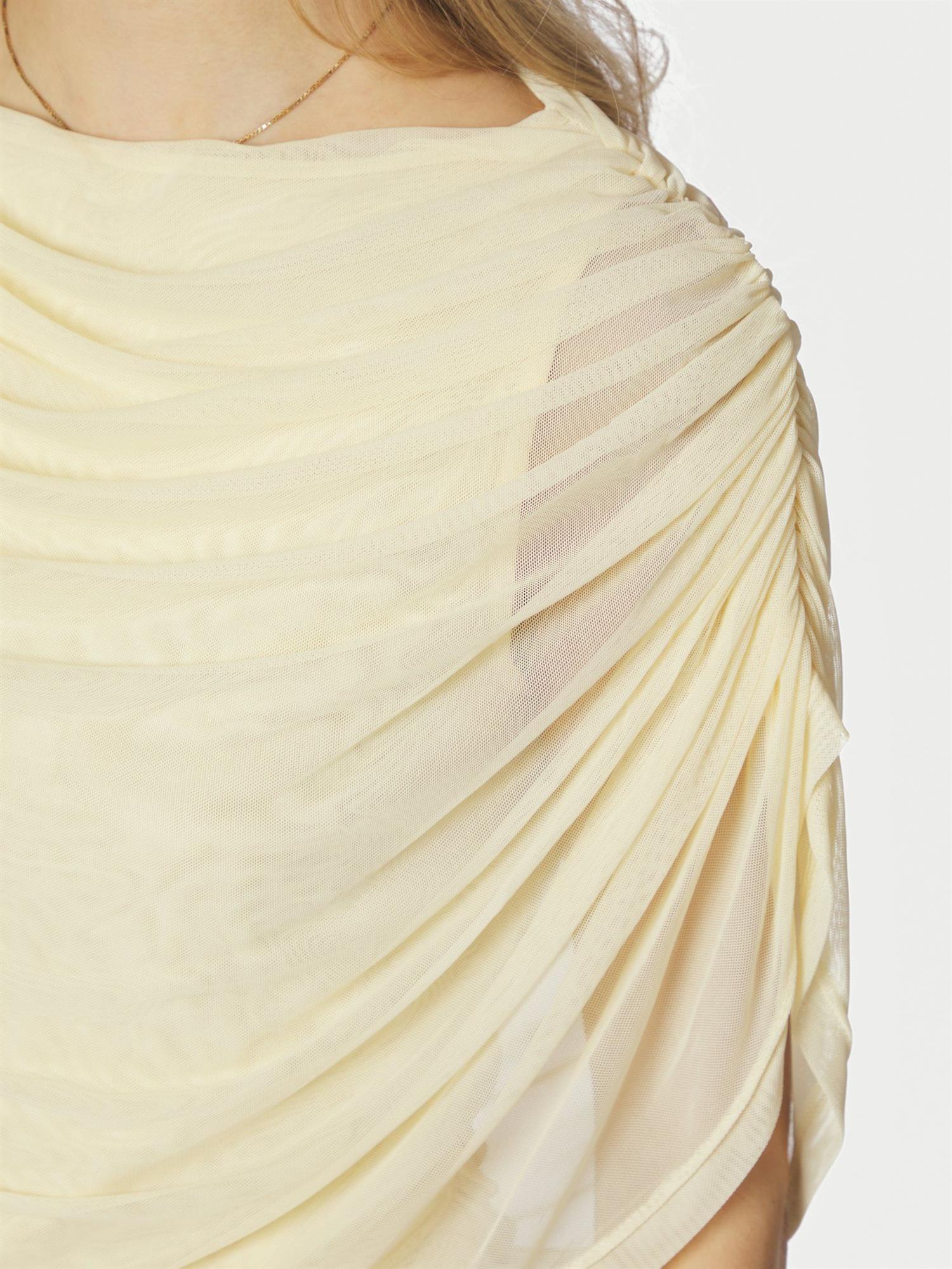 NEO NOIR Cottuna Drapy Mesh Top - Farmor Ingvarda