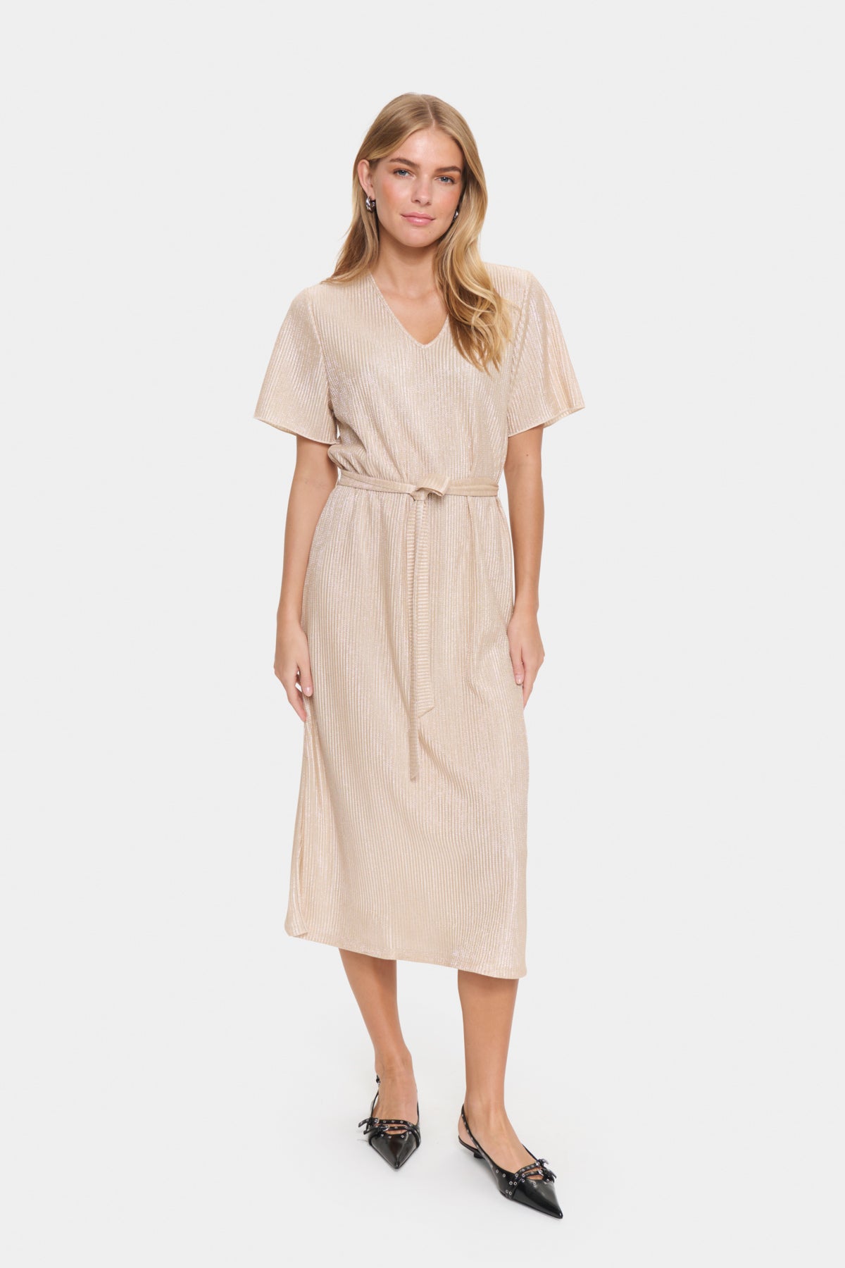 SAINT TROPEZ Evy Dress Winter White Gull/Krem