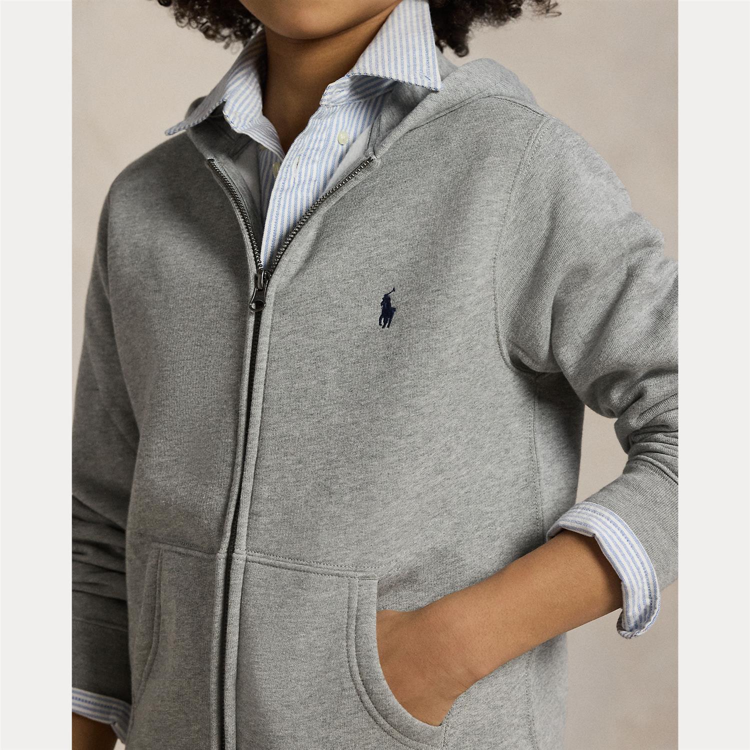 RALPH LAUREN 8-16År Full Zip Hoodie Grå