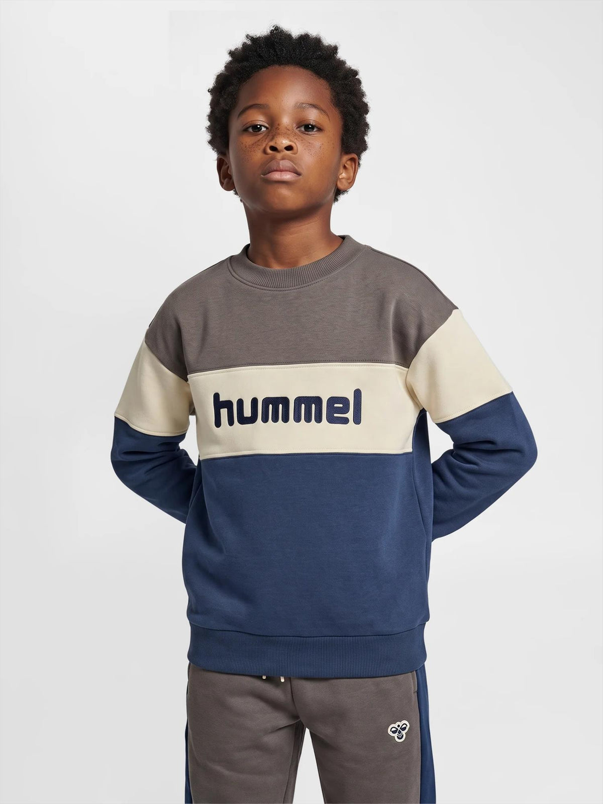HUMMEL 4-10ÅR Loose Block Crewneck Jr