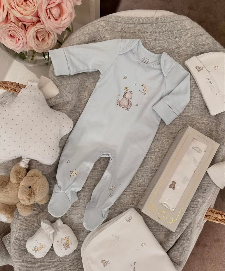 LIVLY Teddy Dreams Cover Footie Dus Blå