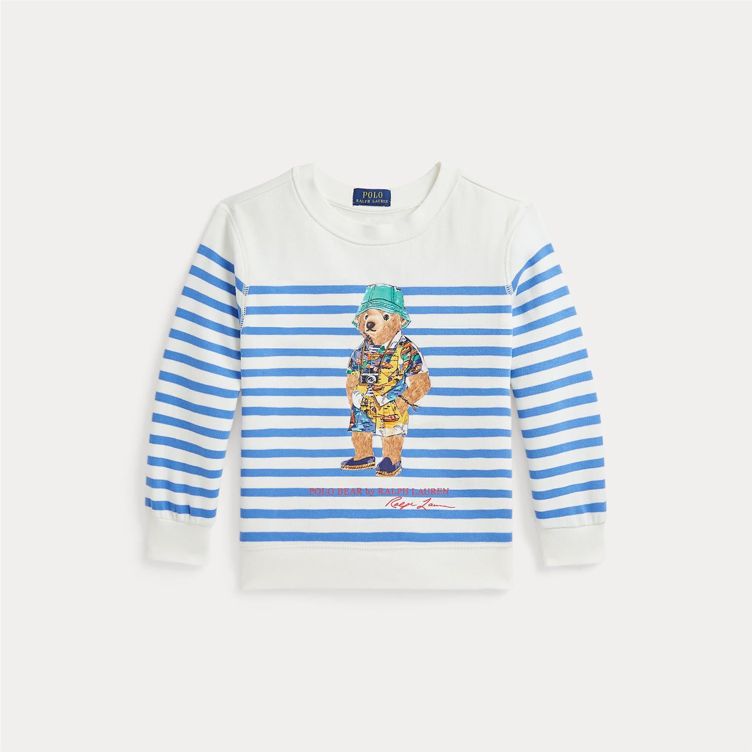 RALPH LAUREN 2-7År College genser m/ Bamse Off-White