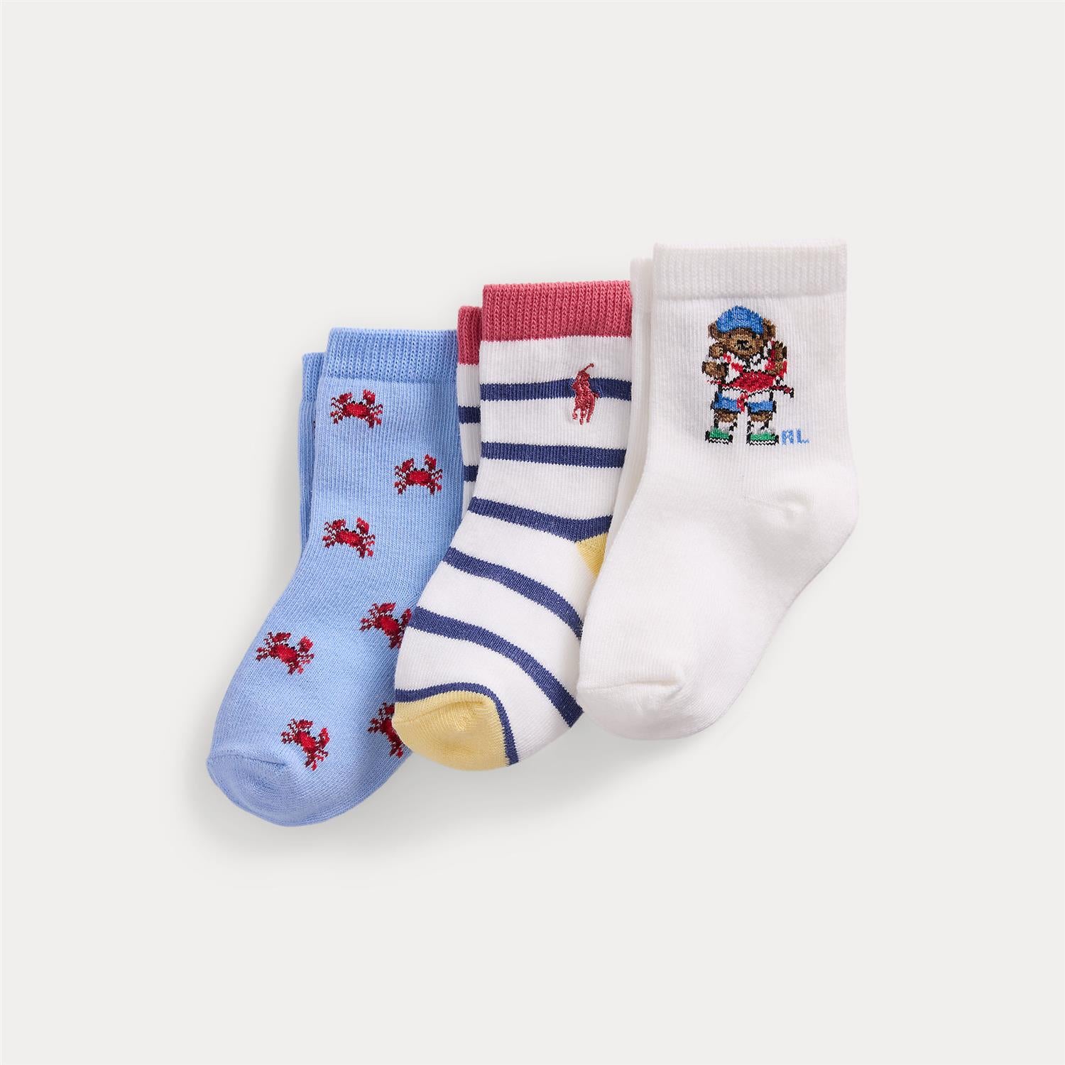 RALPH LAUREN Baby 0-24mnd. 3 pk sokker Flerfarget