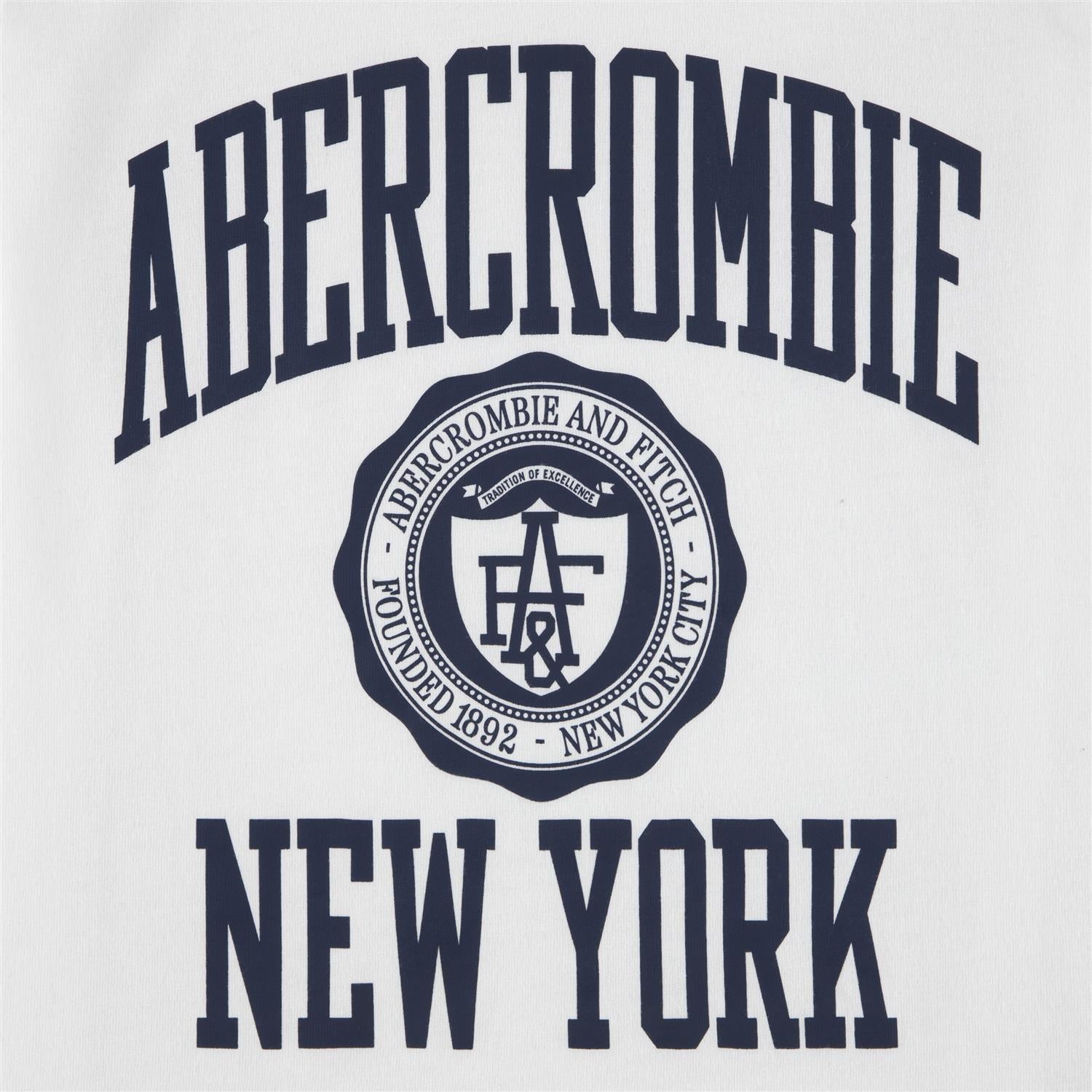 ABERCROMBIE & FITCH T-Skjorte m/logo Hvit