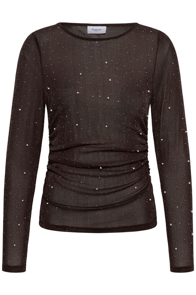 SAINT TROPEZ Maisie Blouse Brown