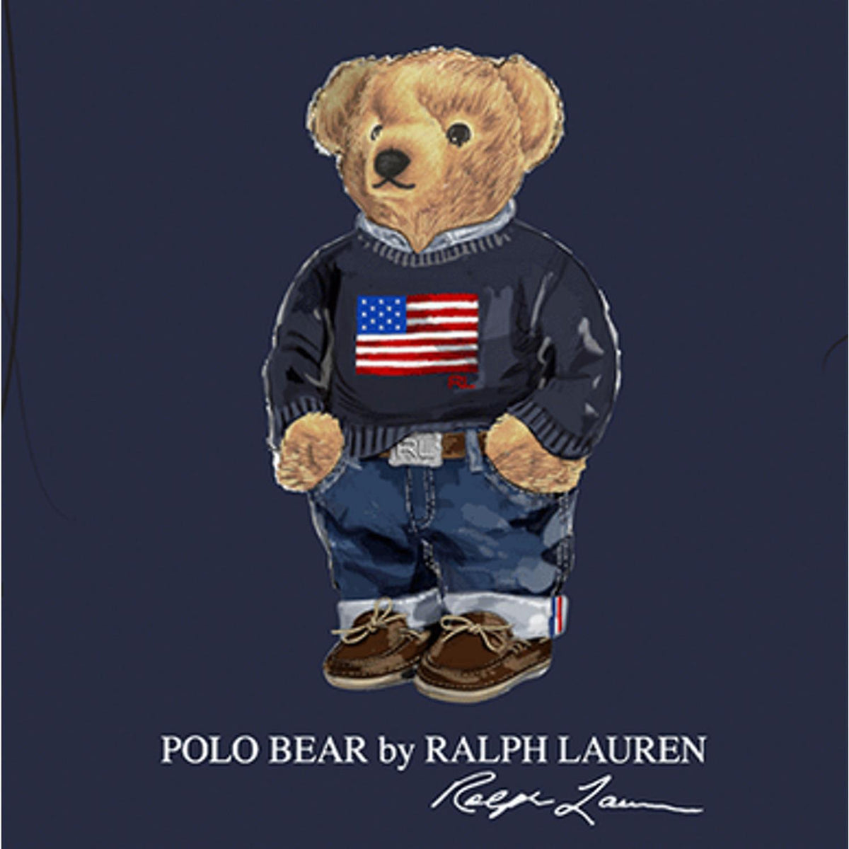 RALPH LAUREN 8-16År Polo Bear Hettegenser Mørkeblå