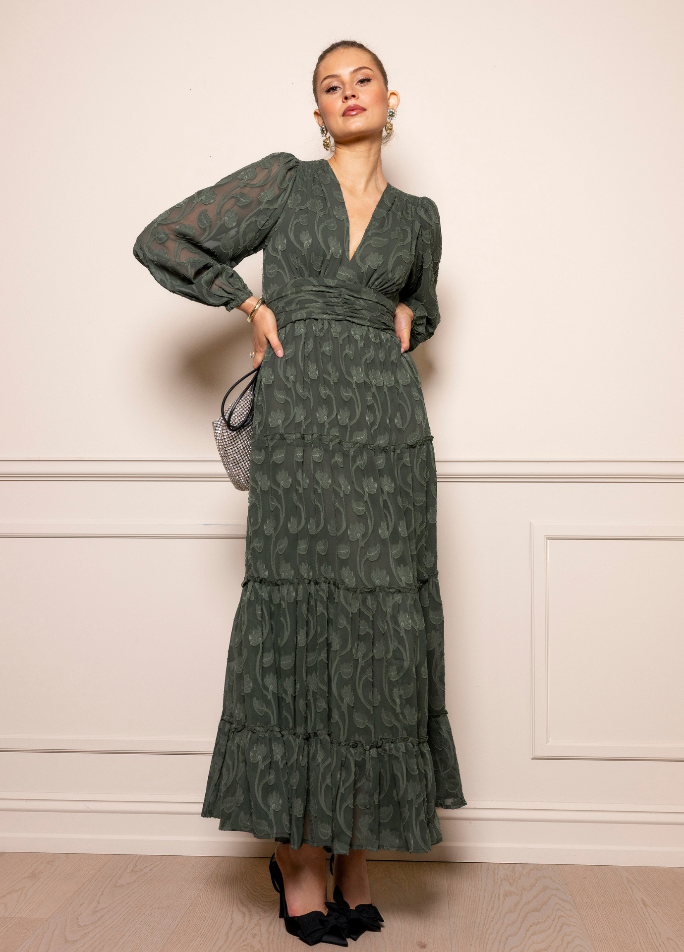 MISSMAYA Noor Maxi Dress Luxe Green
