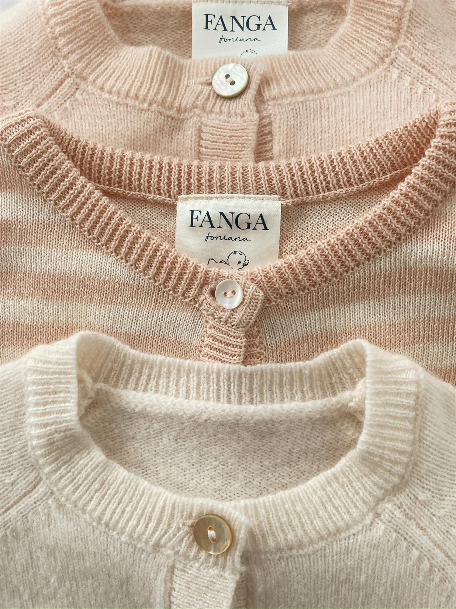 FANGA FONTANA by Konges Sløjd Venti Knit Cardigan Krem/Rosa - Farmor Ingvarda