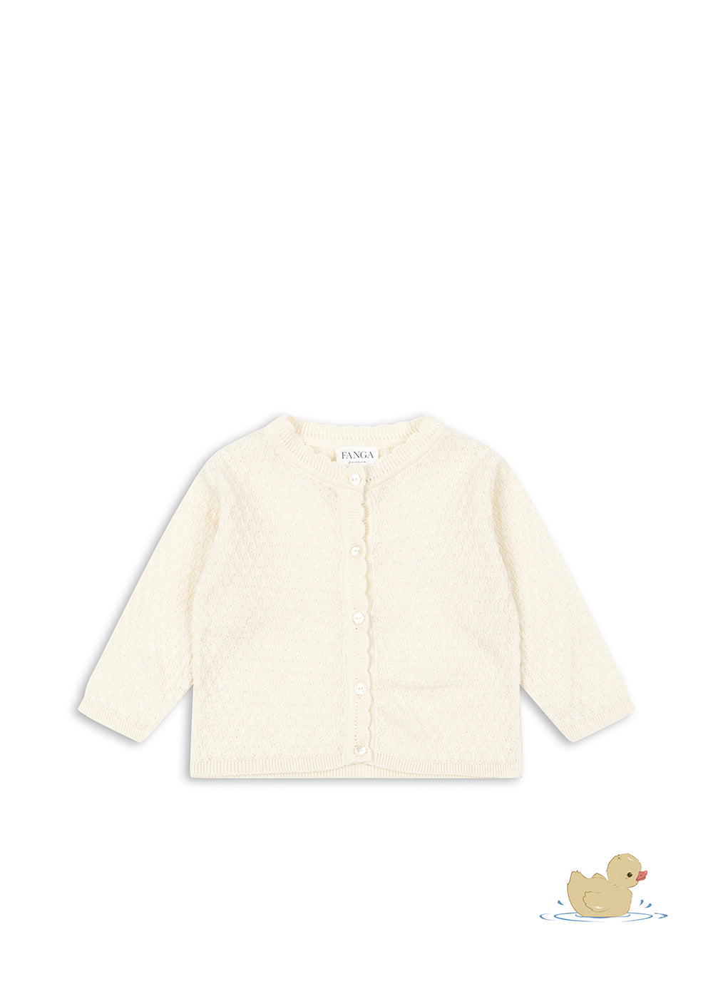 FANGA FONTANA by Konges Sløjd Venti Pointelle Cardigan Krem - Farmor Ingvarda