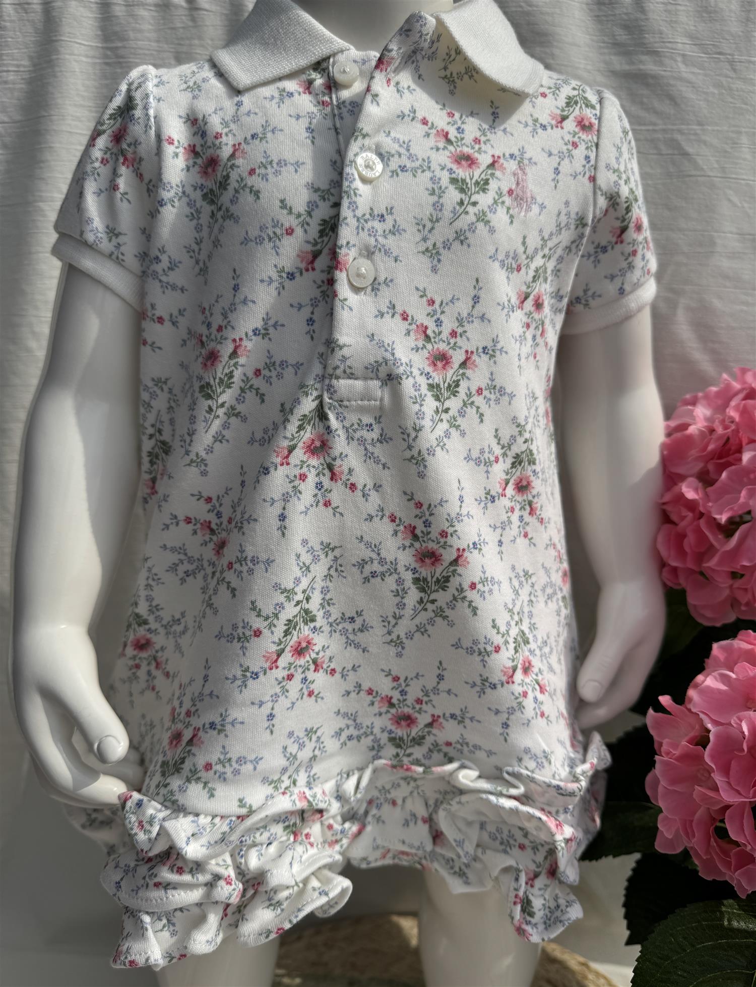 RALPH LAUREN Baby 0-24mnd. Sett med kjole og truse Blomstret - Farmor Ingvarda