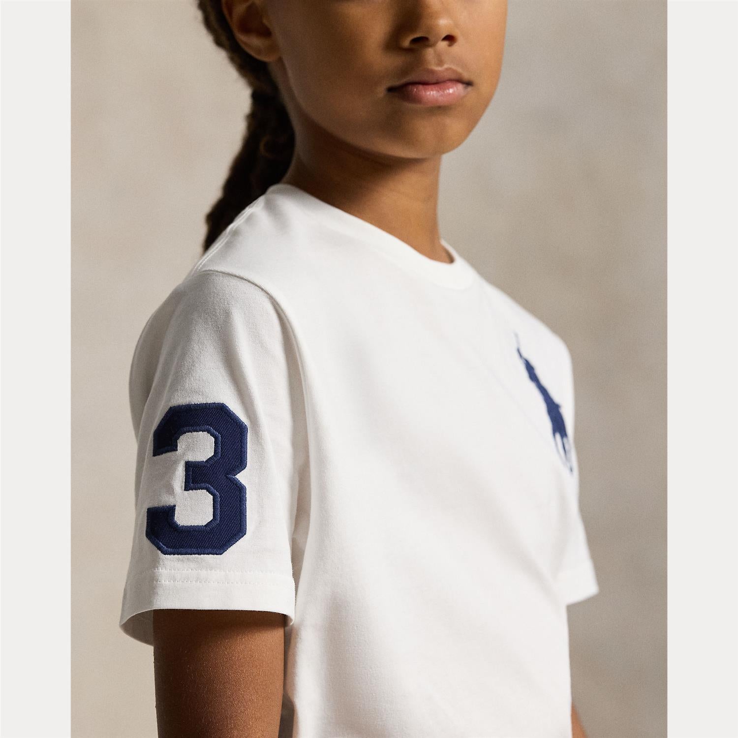 RALPH LAUREN 8-16År T-skjorte stor logo Hvit