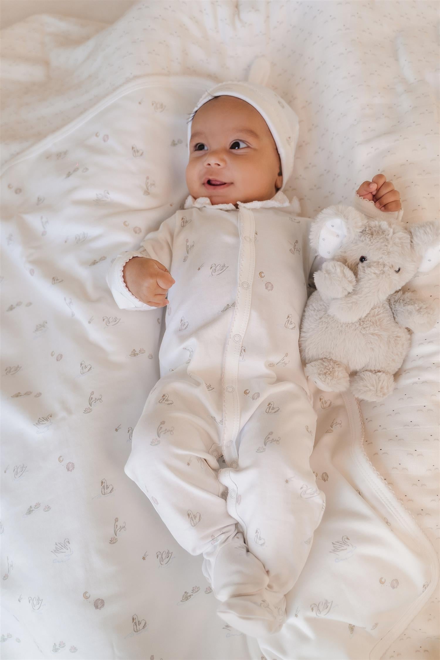 LIVLY Swans Ruffled Footie