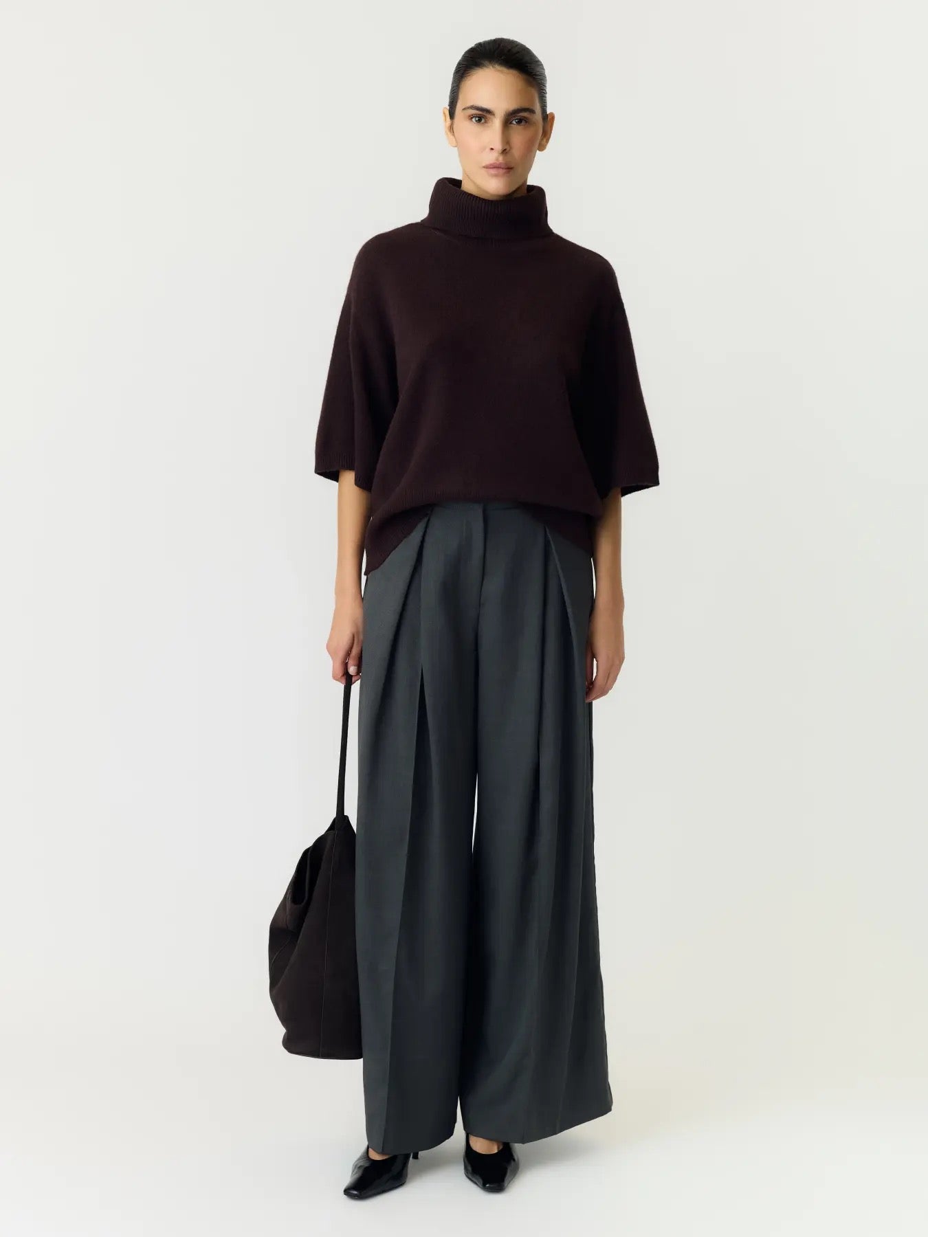 YAS Yasemila 2/4 Wool Knit Pullover Coffee