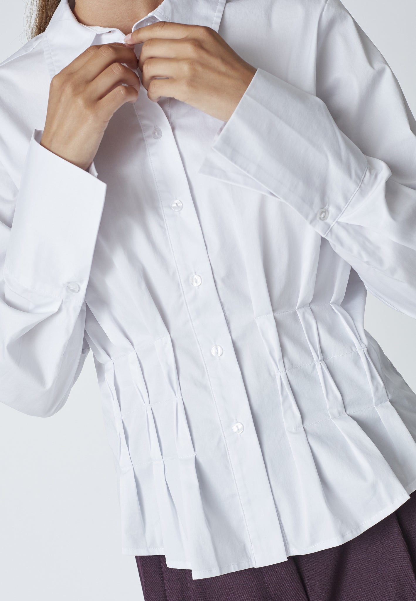 CO´ COUTURE Poppy Pleat Waist Shirt White