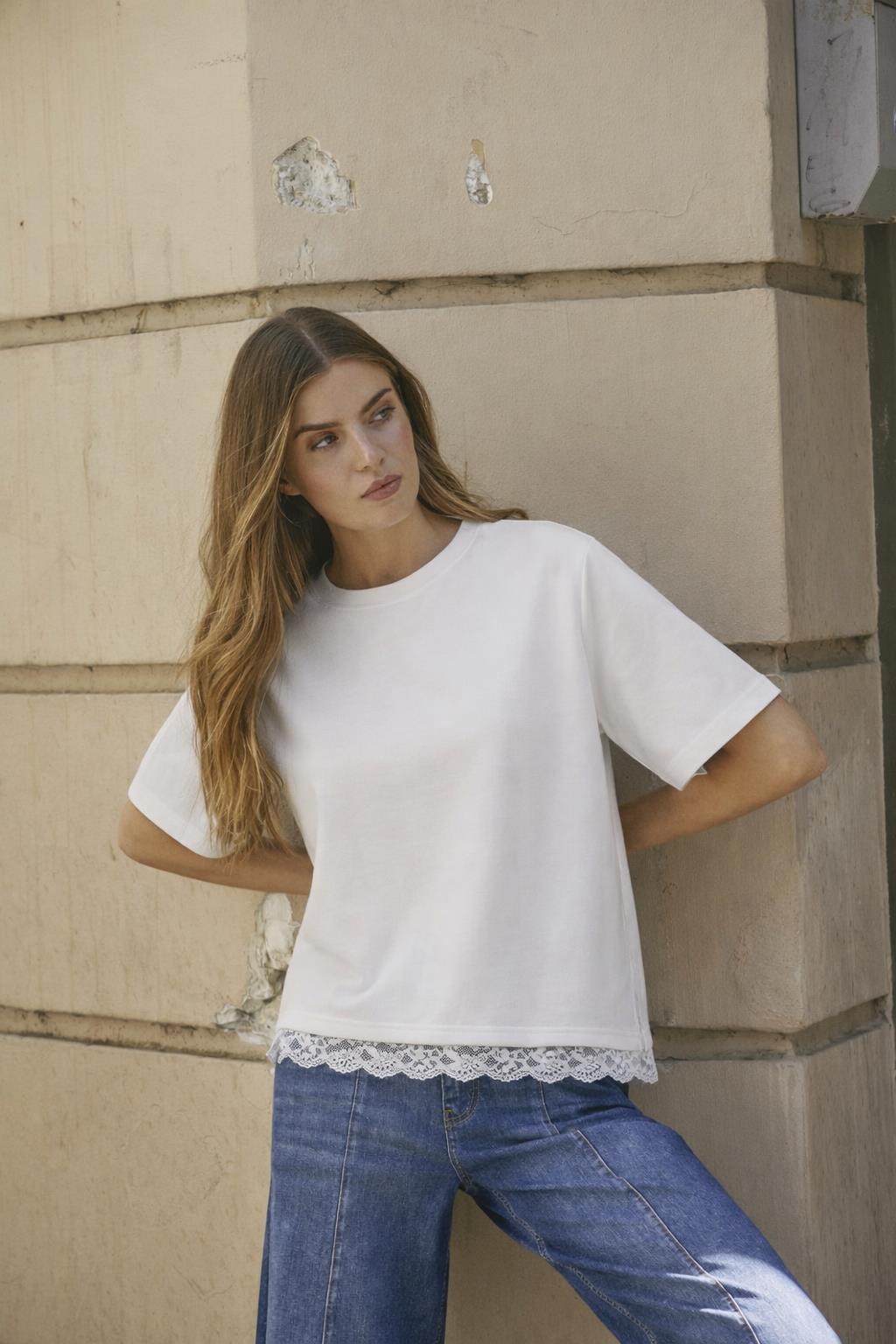 CO´ COUTURE Evi Lace Tee - Farmor Ingvarda