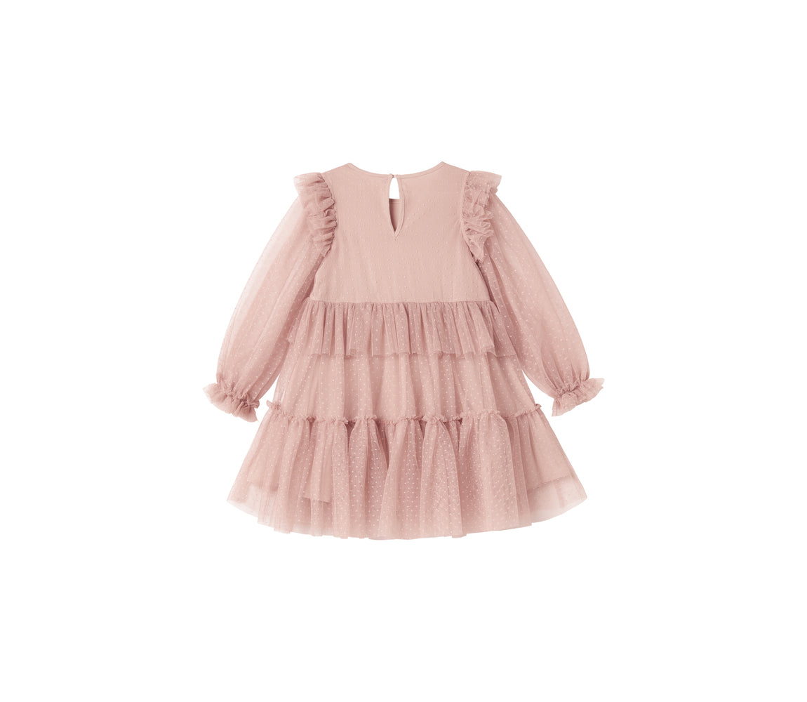 MARMAR COPENHAGEN 3-12ÅR Doth Tulle Dotty Dress Gammelrosa