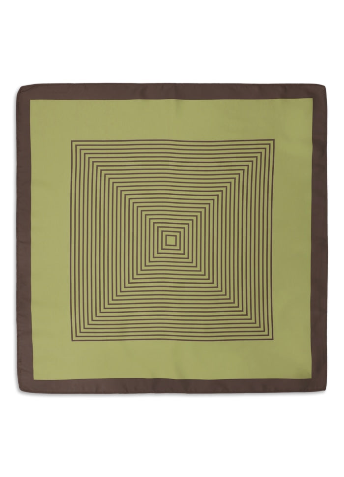 SUI AVA Classic Patterned Scarf Green/Brown