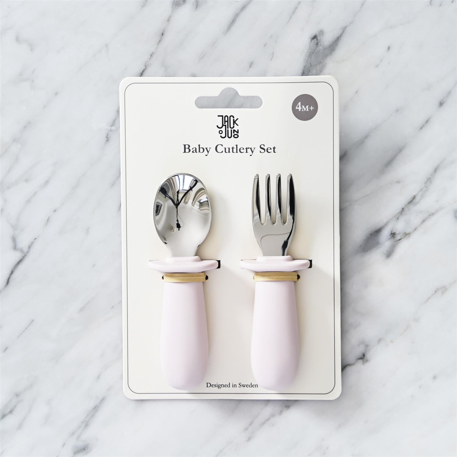 JACK o JUNO Baby Cutlery Set Lys Rosa - Farmor Ingvarda