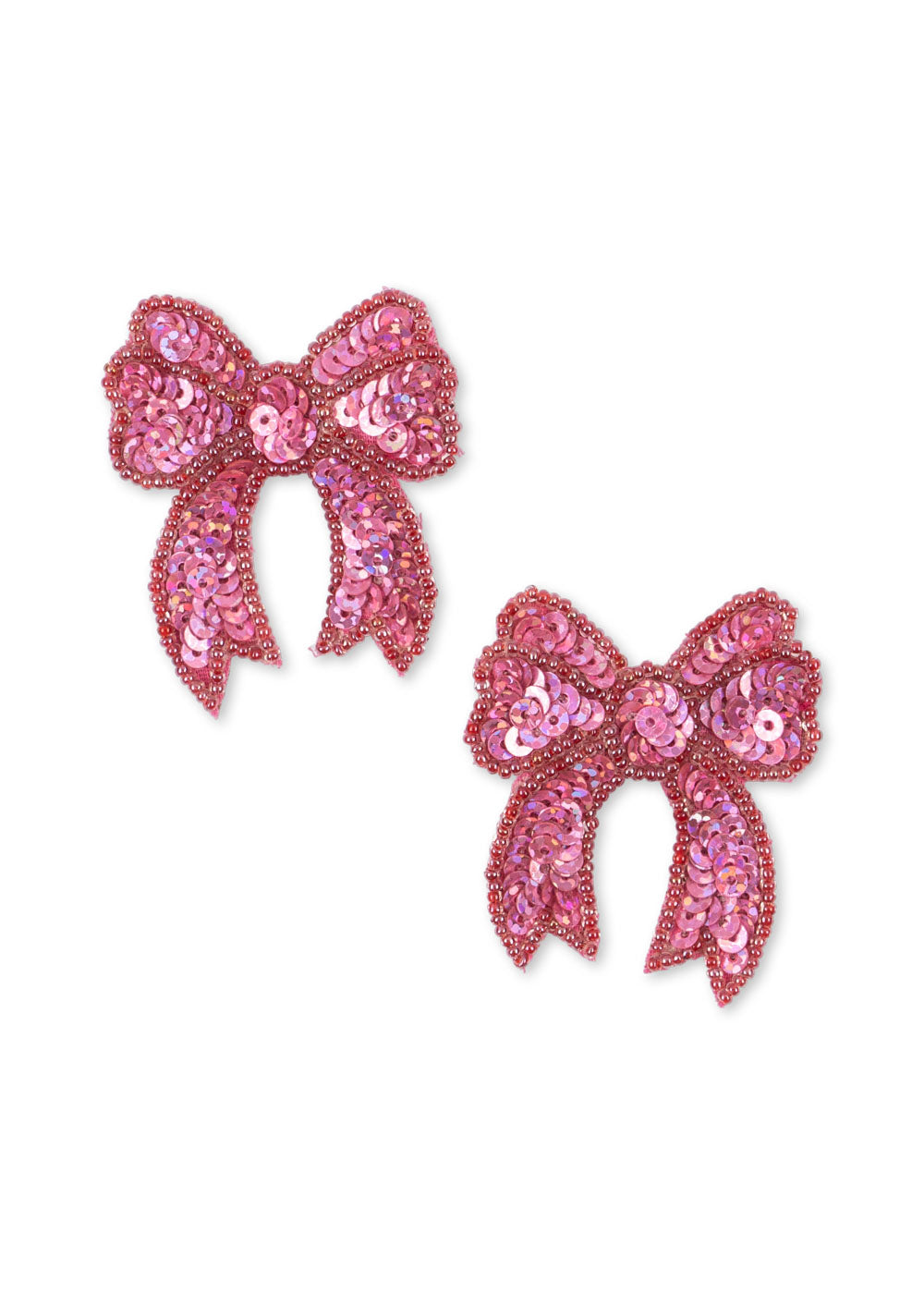 KONGES SLØJD 2pk Sequin Bow Hair clip Rosa - Farmor Ingvarda