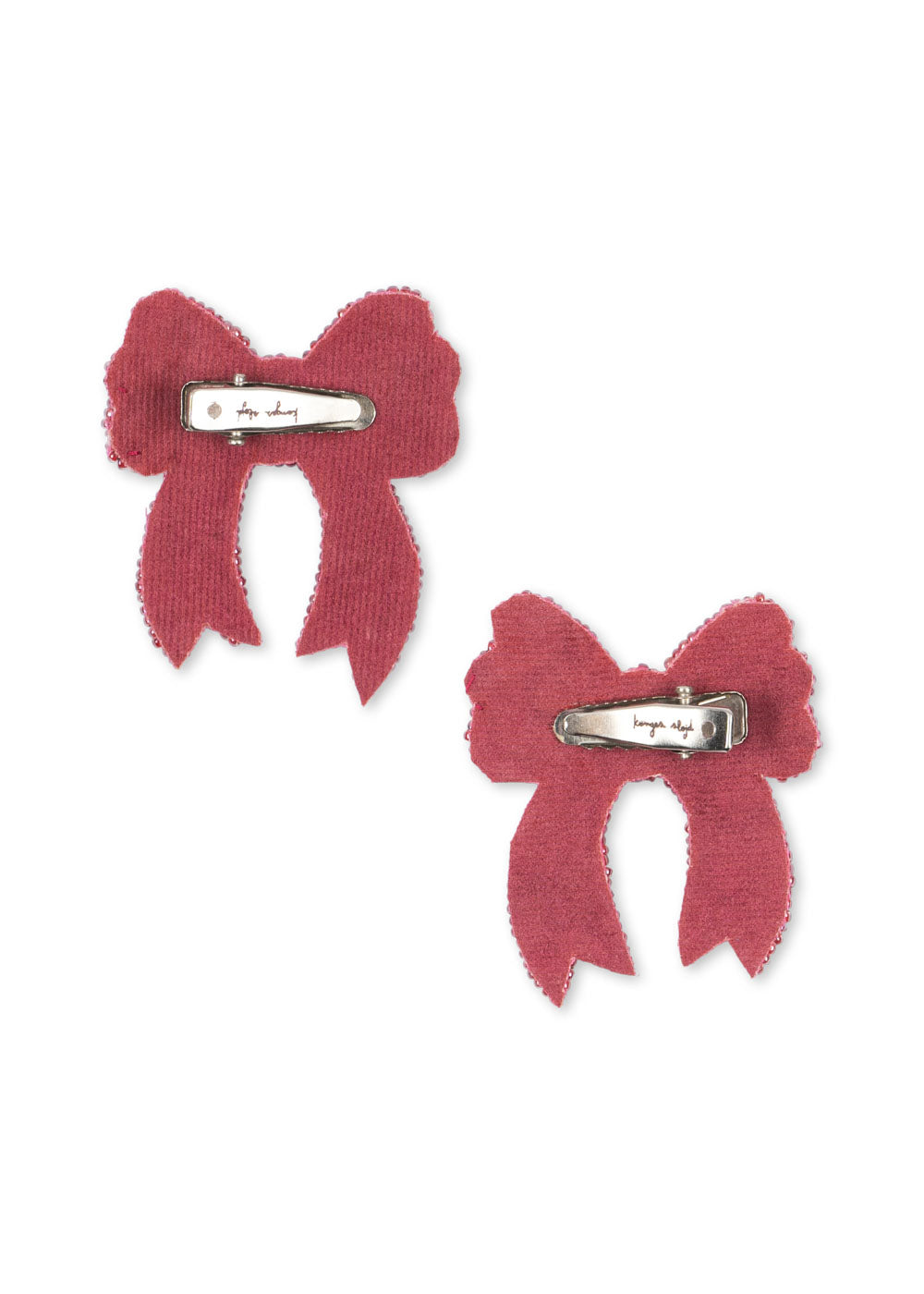 KONGES SLØJD 2pk Sequin Bow Hair clip Rosa - Farmor Ingvarda