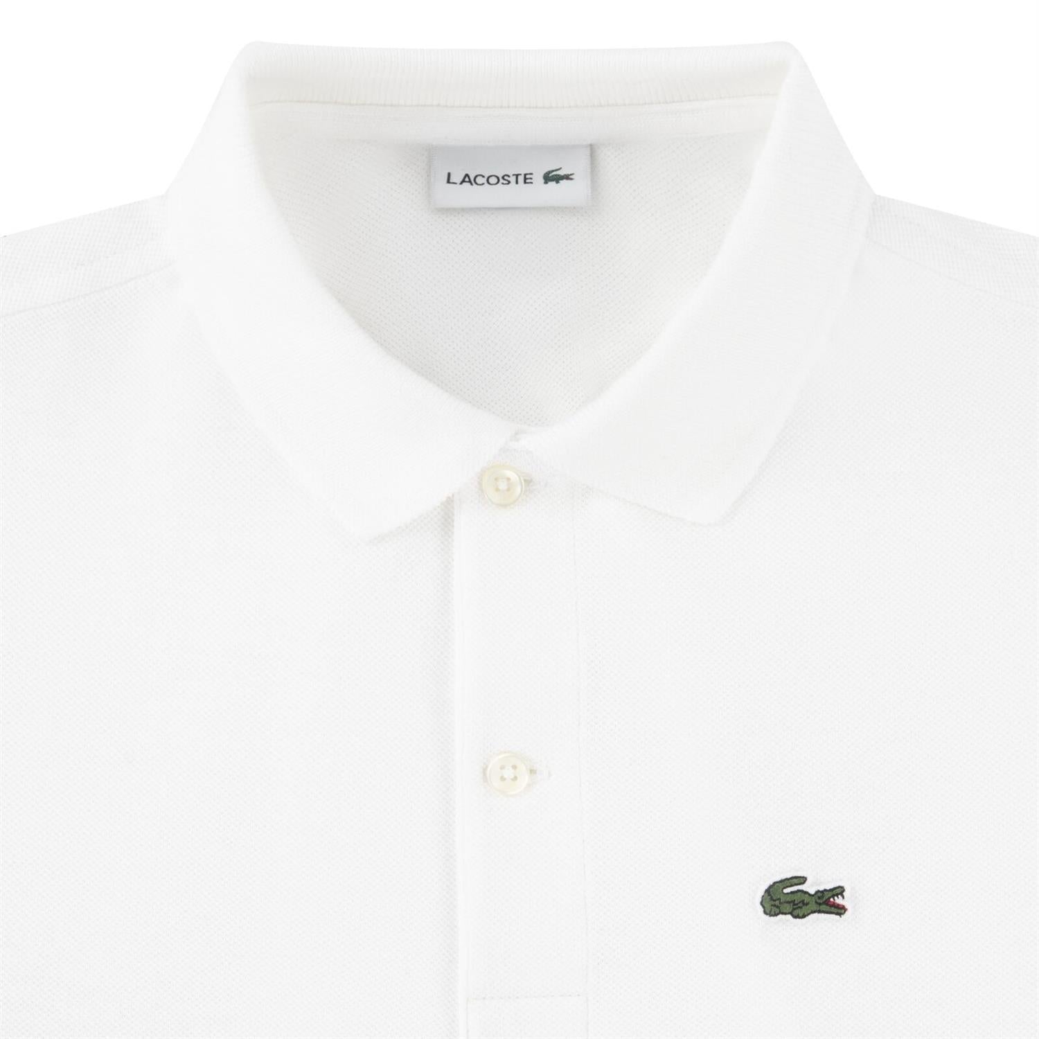LACOSTE T-skjorte Pique Hvit - Farmor Ingvarda