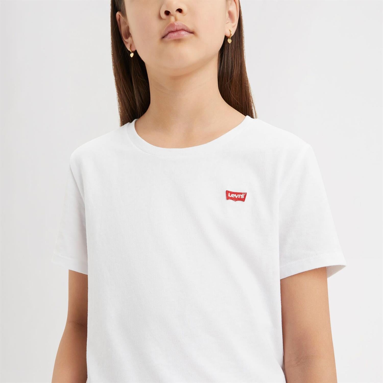 LEVIS 4-14ÅR T-skjorte m/liten logo Hvit - Farmor Ingvarda