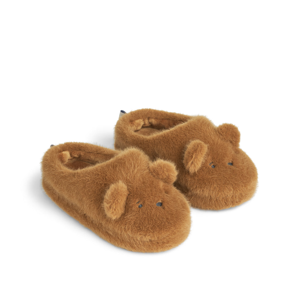 LIEWOOD Aviaja Bear Slippers Brun - Farmor Ingvarda