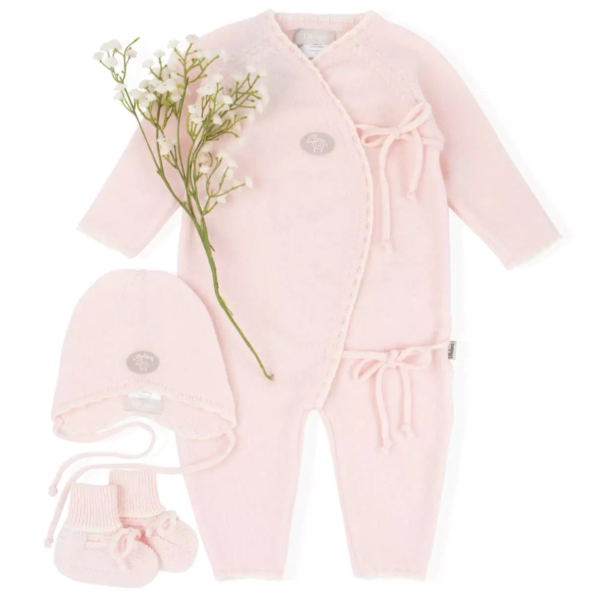 LILLELAM Hentesett Babyrosa - Farmor Ingvarda
