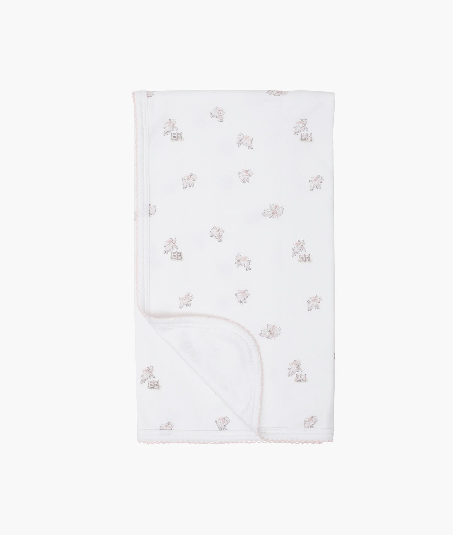 LIVLY Counting Sheep Blanket Hvit/Rosa - Farmor Ingvarda