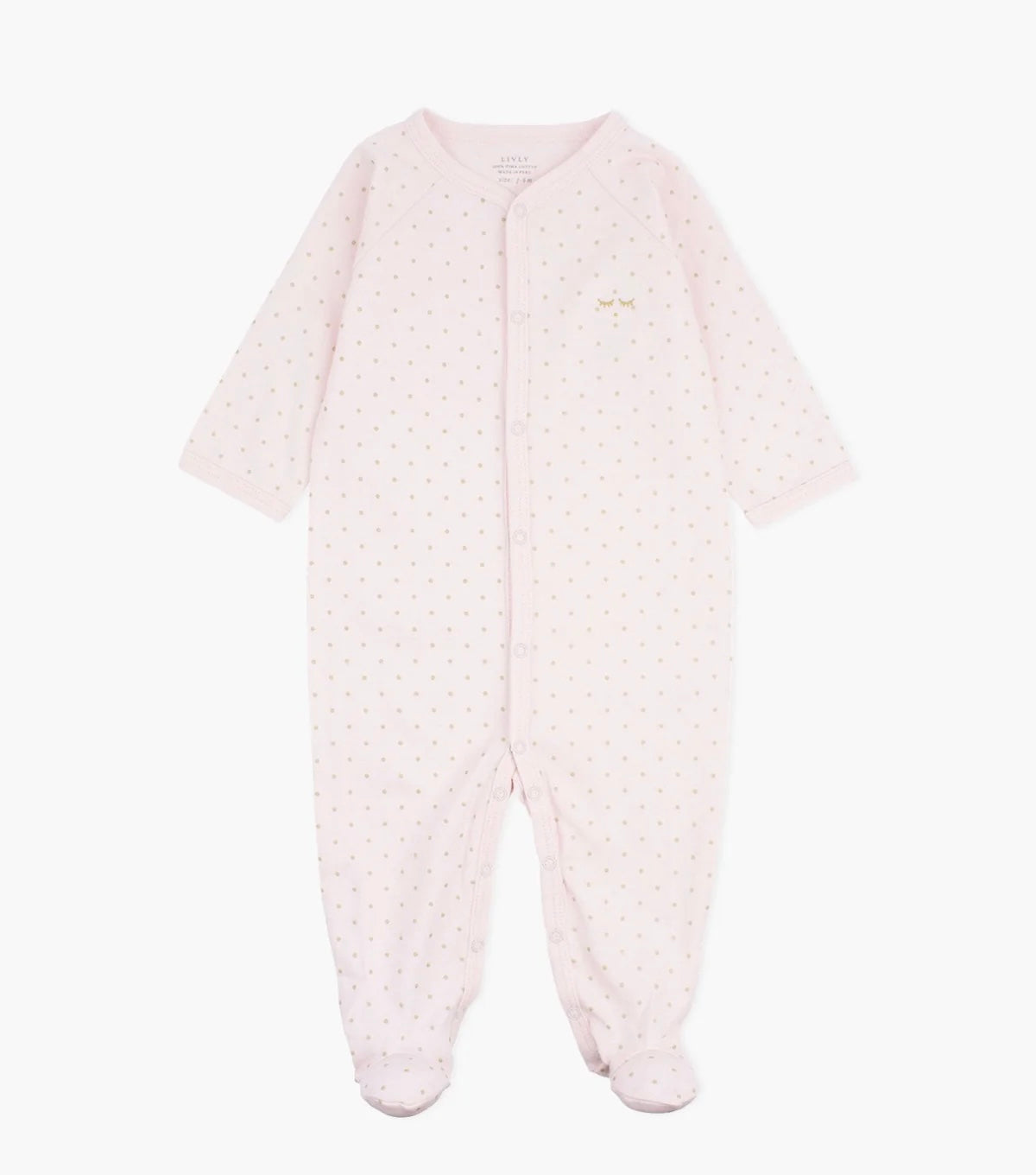 LIVLY Saturday Simplicity Footie Rosa/Gull - Farmor Ingvarda