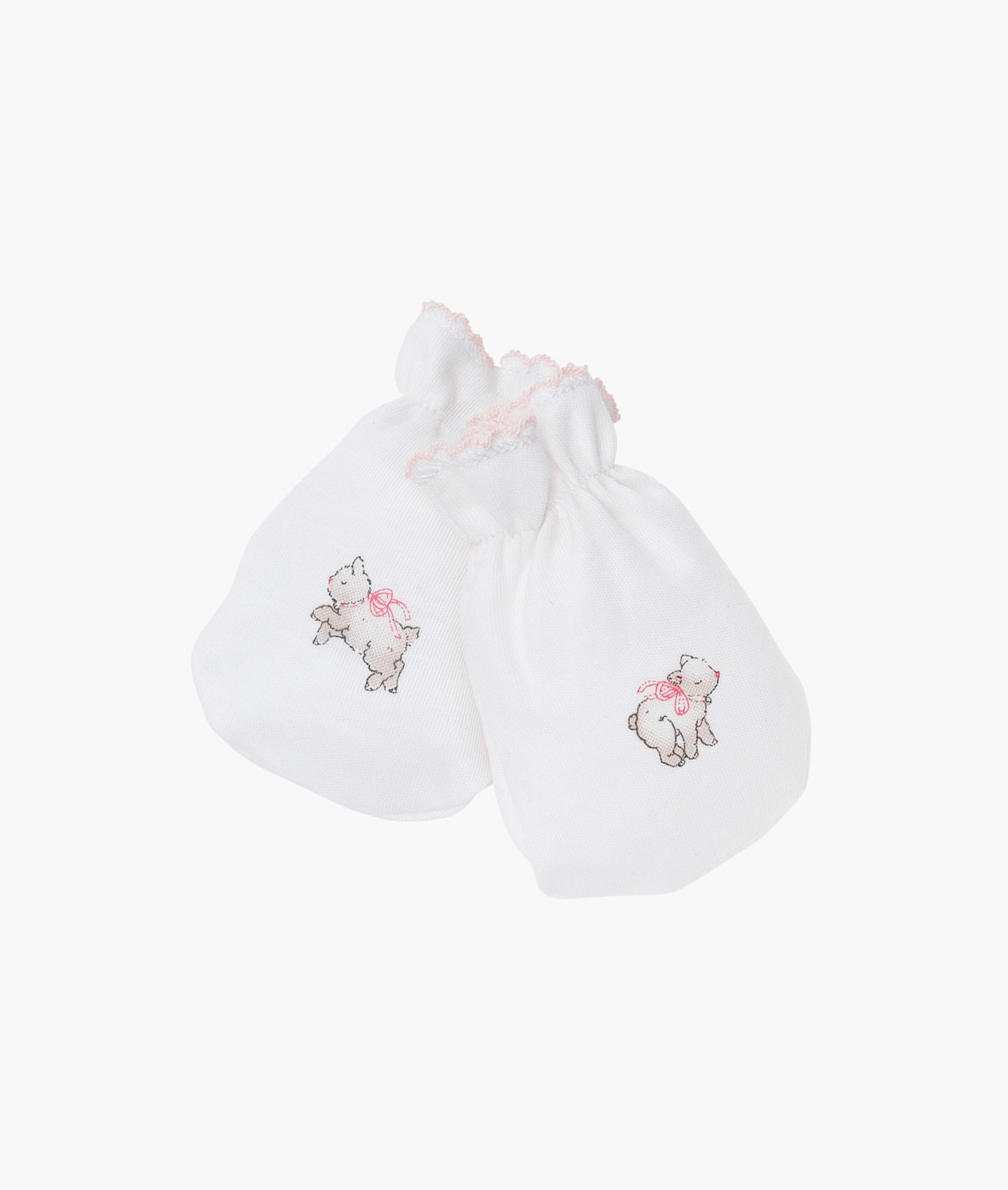LIVLY Counting Sheep Hand Knits Hvit/Rosa - Farmor Ingvarda