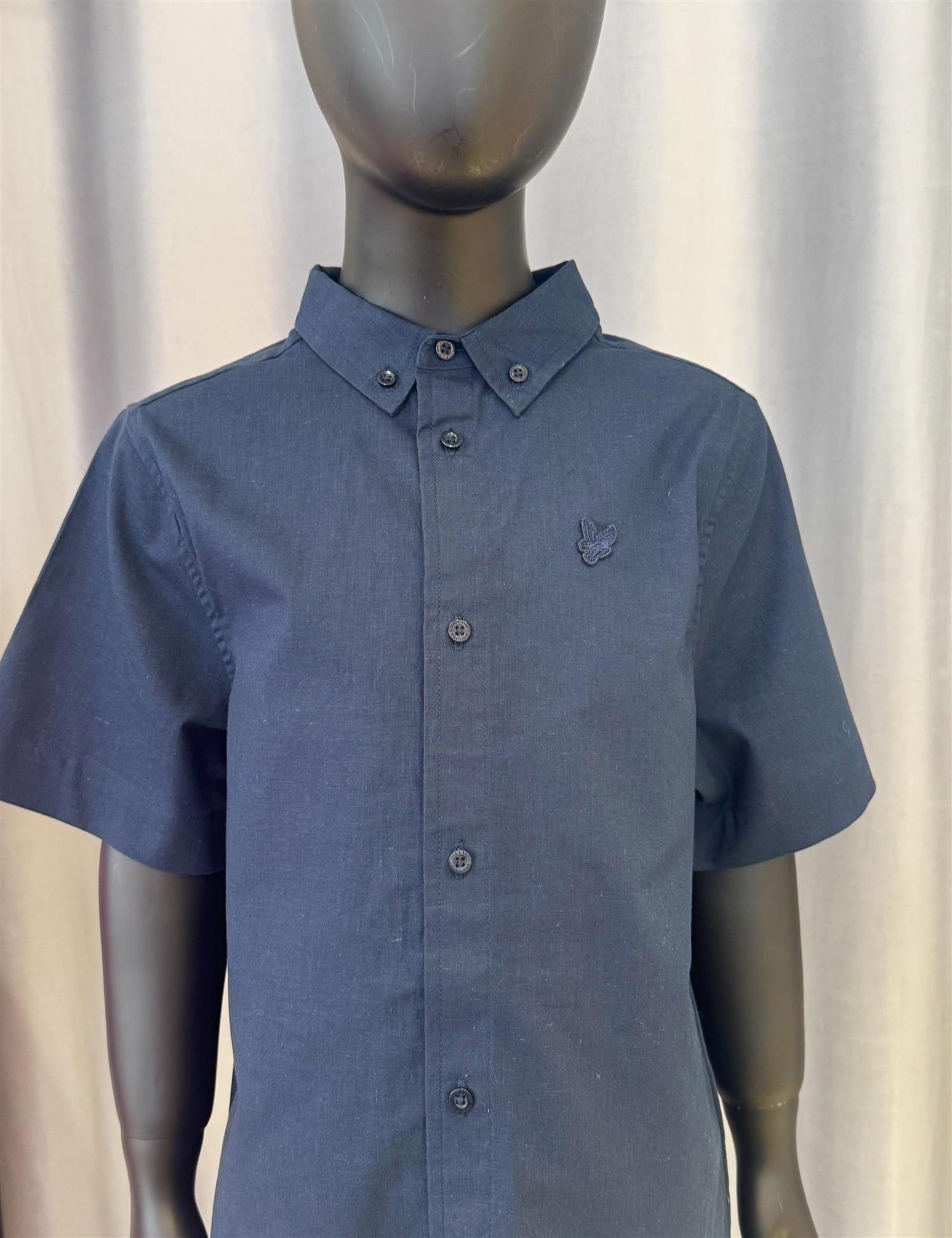 LYLE & SCOTT Lin skjorte Mørkeblå - Farmor Ingvarda
