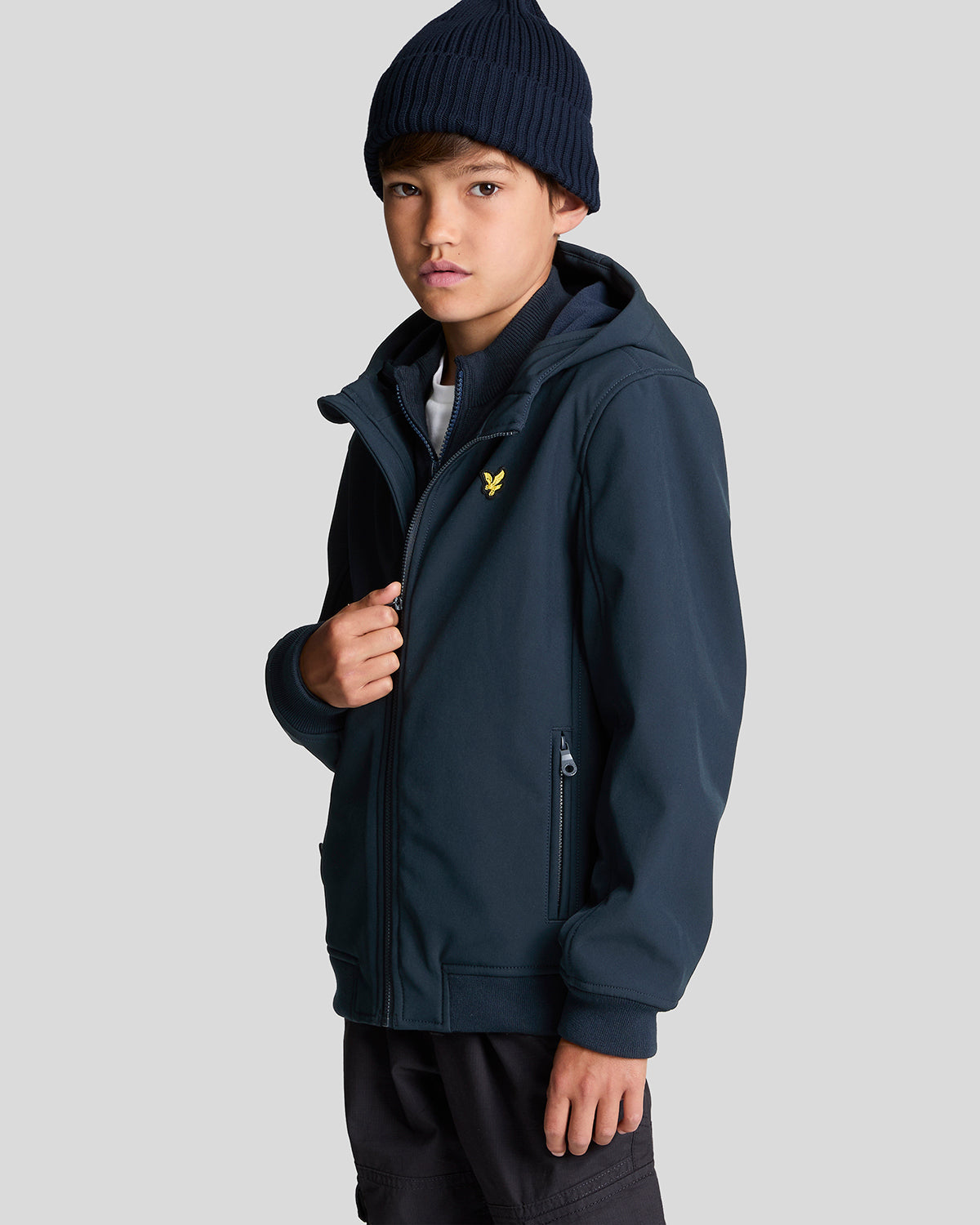 LYLE & SCOTT SoftShell Hooded Jacket Mørkeblå - Farmor Ingvarda