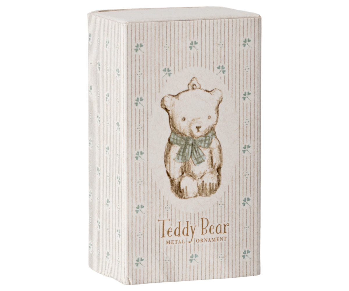 MAILEG Metal ornament,Teddy bear Offwhite/Blue - Farmor Ingvarda