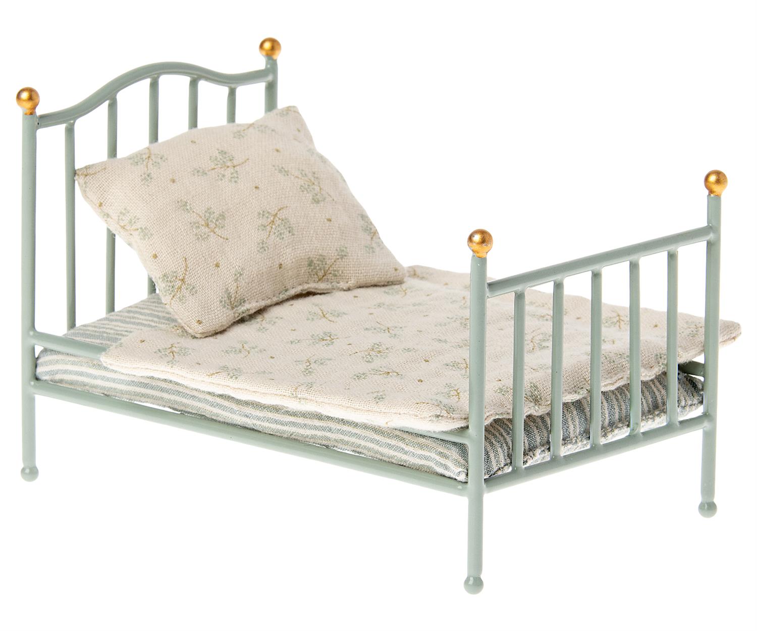 MAILEG Vintage bed,Mouse Mint - Farmor Ingvarda