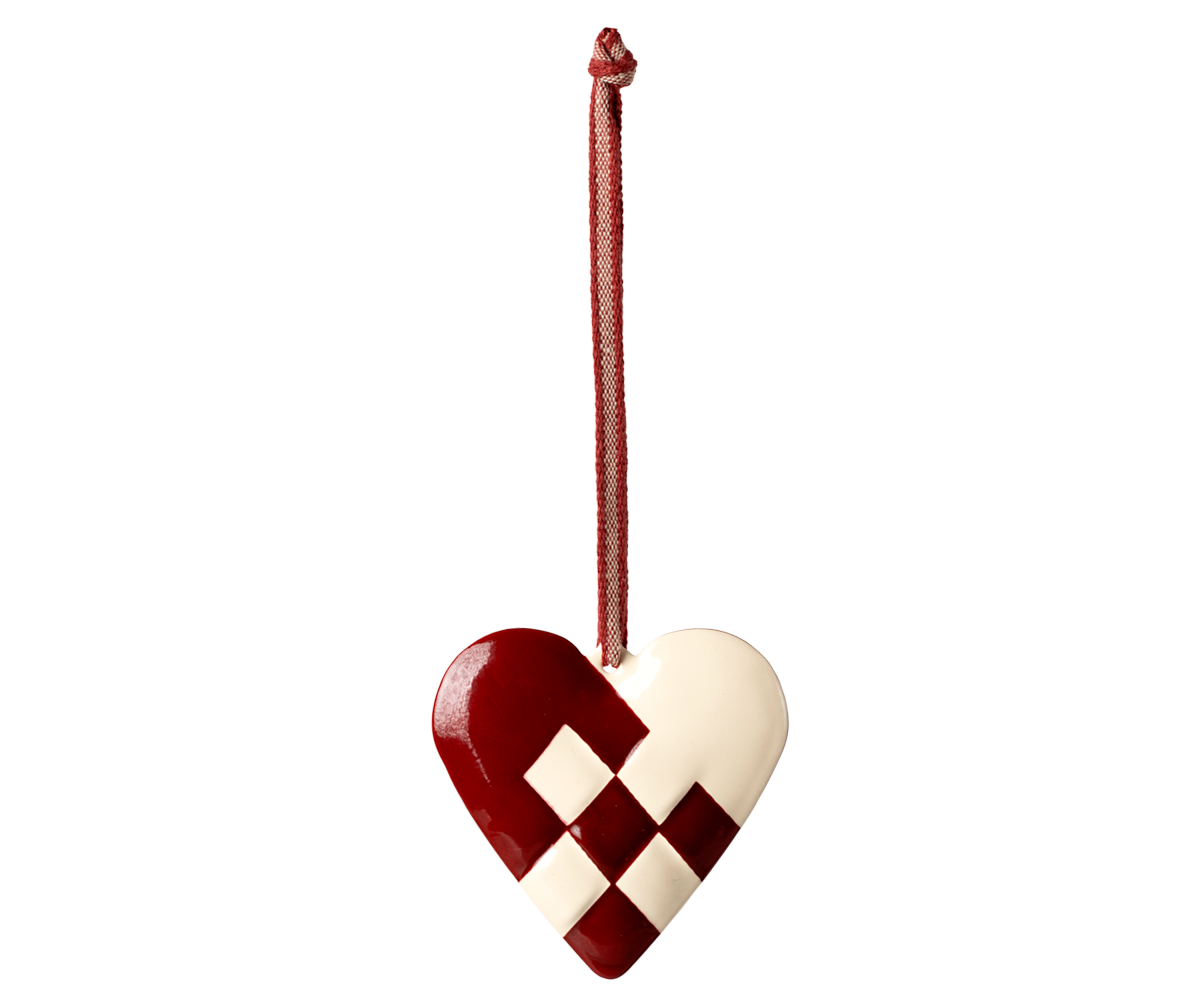 MAILEG Metal ornament, Large Heart Rød - Farmor Ingvarda