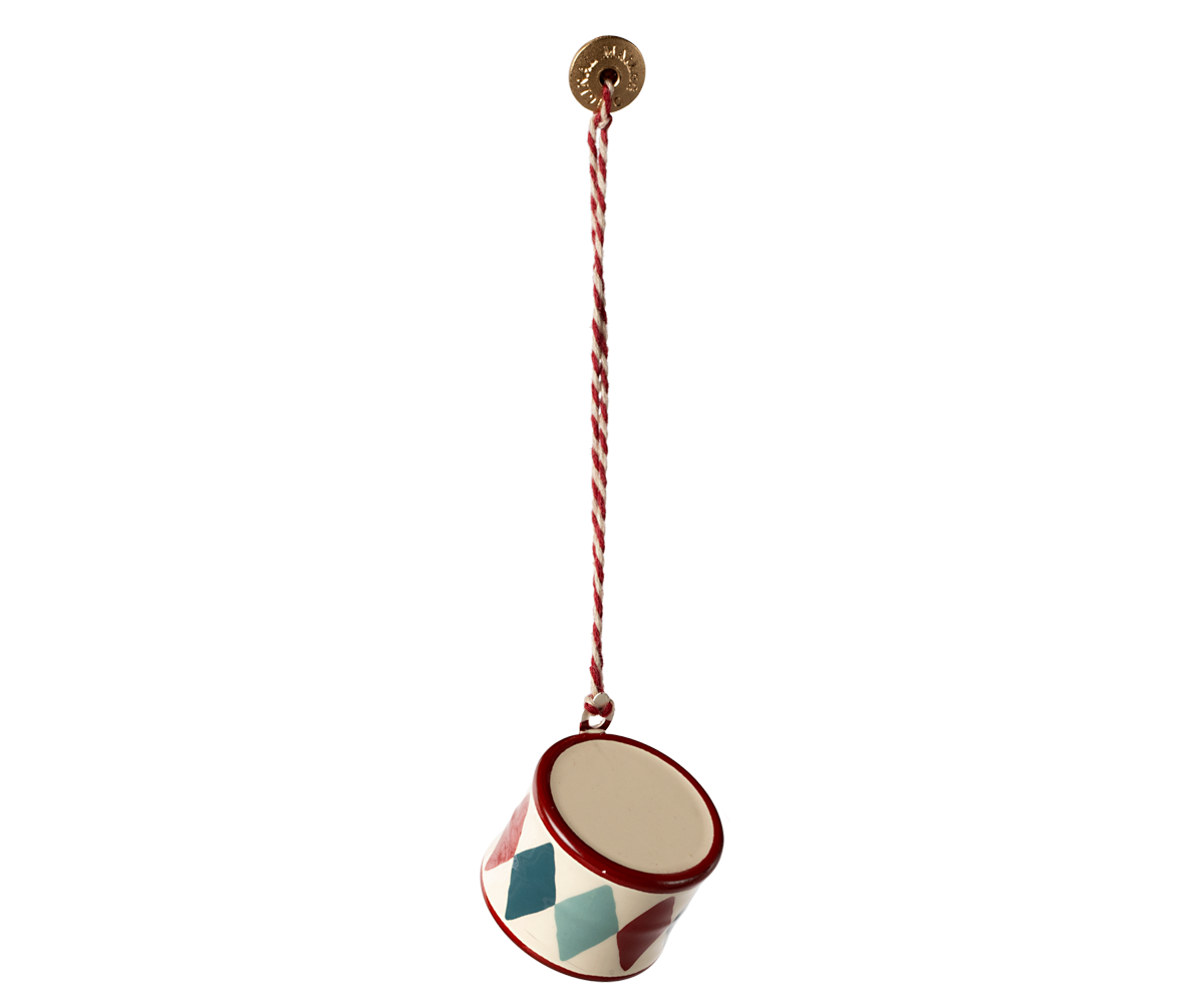 MAILEG Metal ornament, Small drum Rød - Farmor Ingvarda