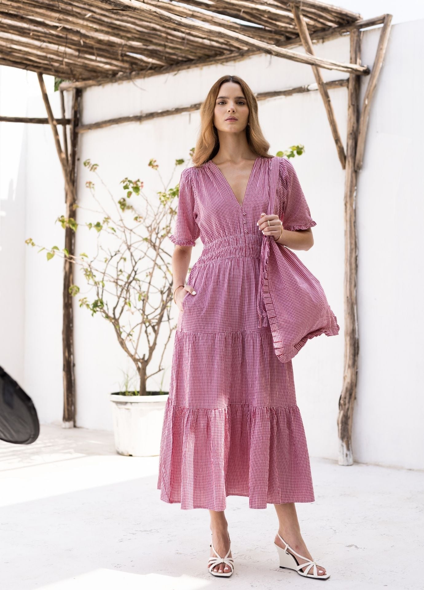 MISSMAYA Mina Dress Tuscany Red - Farmor Ingvarda
