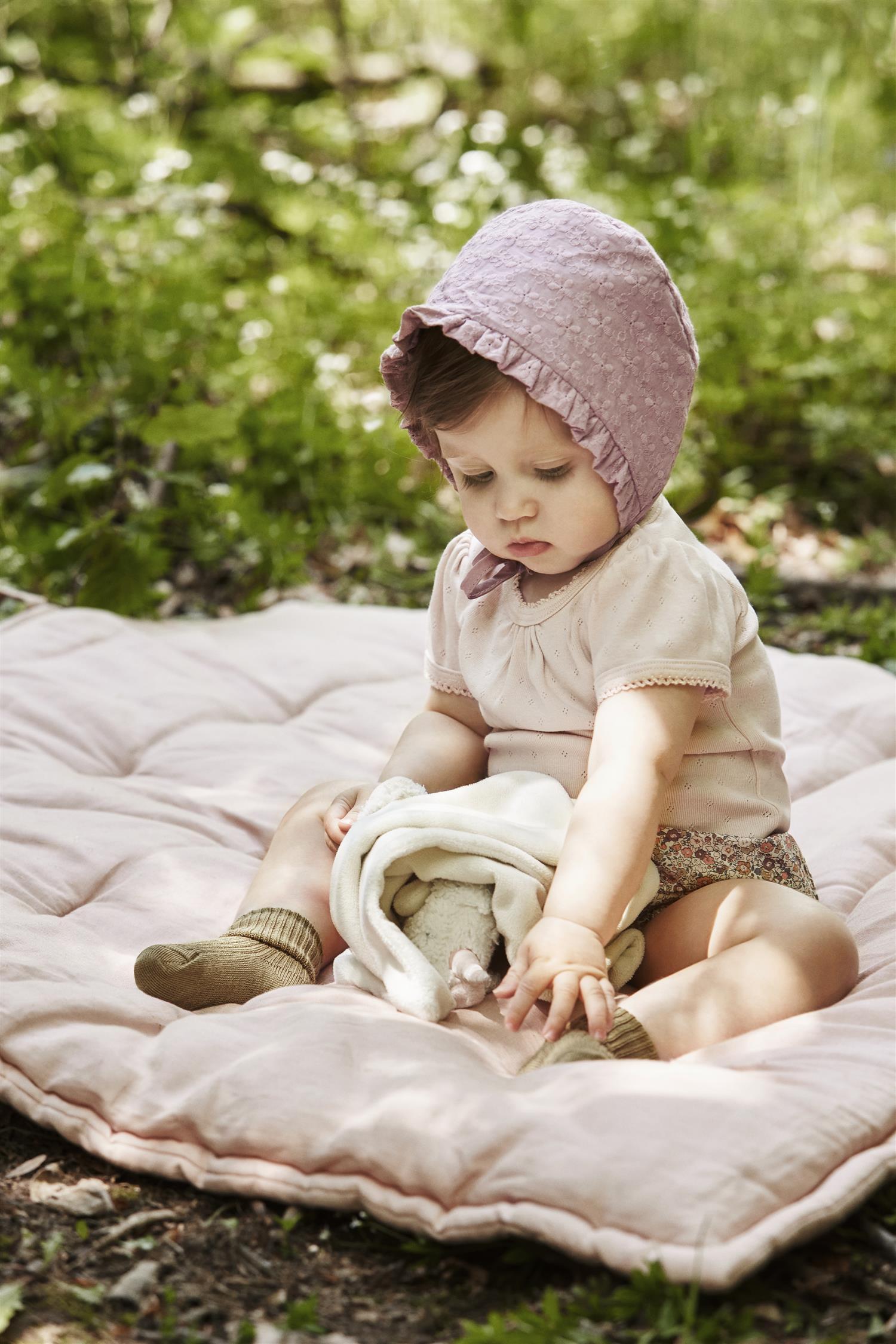 MP, LUER Flora Baby Bonnet Hvit - Farmor Ingvarda