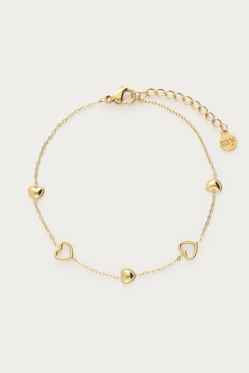 MY JEWELLERY Botanical bracelet with open hearts - Farmor Ingvarda