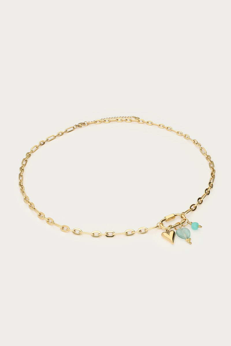 MY JEWELLERY Botanical chain necklace with green charms - Farmor Ingvarda