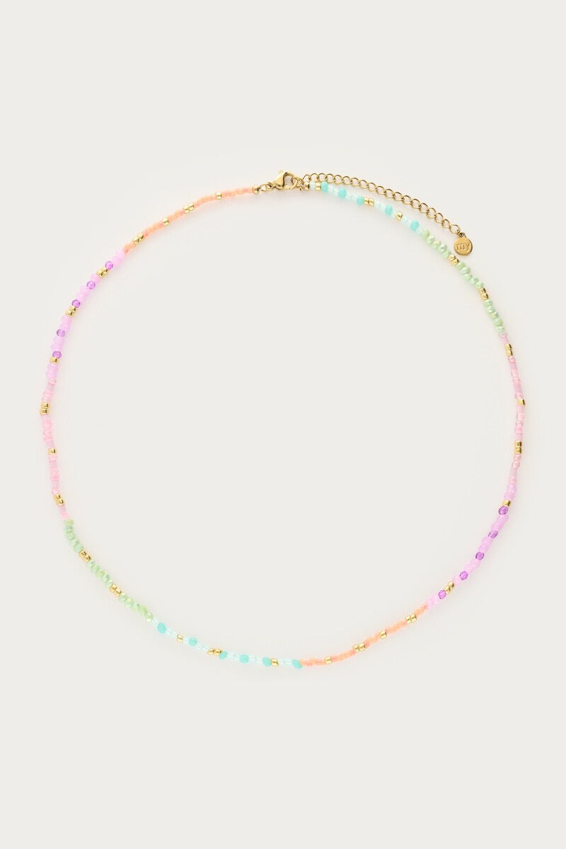 MY JEWELLERY Botanical necklace with multicoloured beads - Farmor Ingvarda