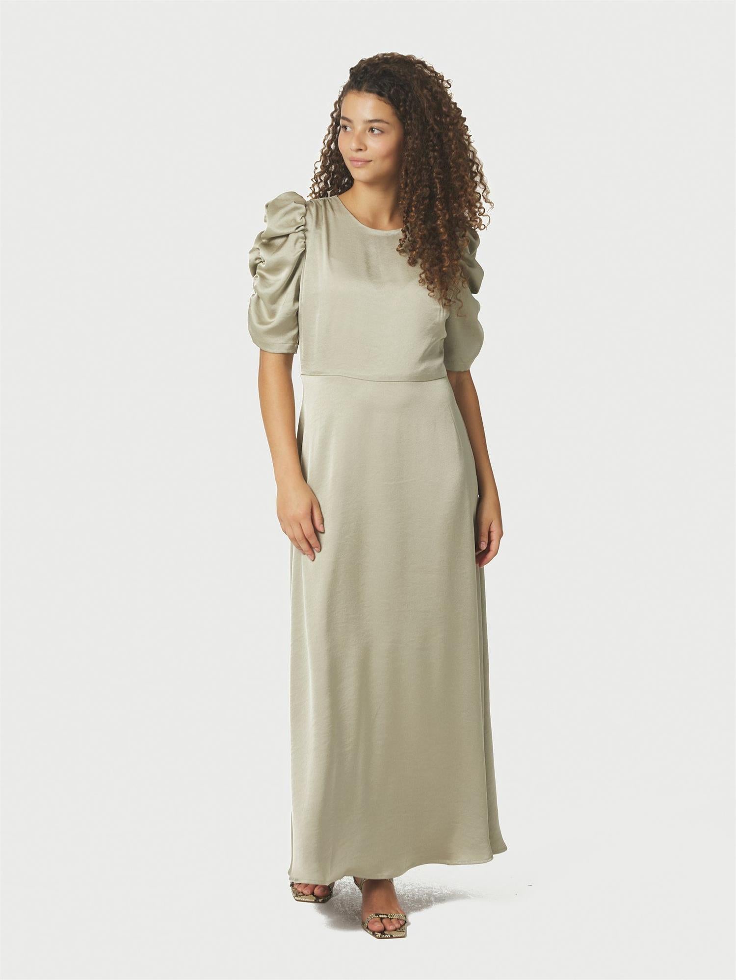 NEO NOIR Benuti Solid Dress Light Green - Farmor Ingvarda